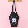 Kawaii Cauldron Club Coffin Shaped Tote Bag with Enamel Pin Badge