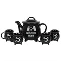 Witches Brew Ceramic Cauldron Tea Set
