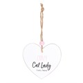 Crazy Cat Lady Hanging Heart Sentiment Sign
