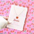 Bestie Enamel Heart Necklace Greeting Card