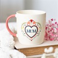 Mum Folk Heart Mug