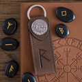 Journey Viking Rune Faux Leather Keyring