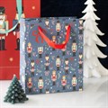 23cm Blue Nutcracker Print Gift Bag