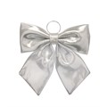 34cm Silver Metallic Fabric Bow