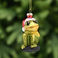 Christmas Frog Glass Hanging Decoration