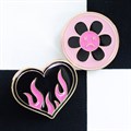 Burning Heart and Sad Flower Pin Badge Set