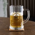 Celtic Triquetra Knot Glass Beer Tankard with Coaster
