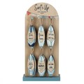 Set of 24 Mini Surfboard Signs on Display