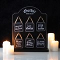 Set of 36 Gothic Mini Signs on Display