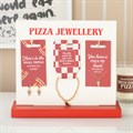 Set of 18 Pizza Jewellery Pieces on Display