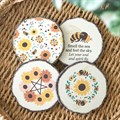 Bee Radiant Wood Slice Coaster Set