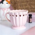 Ölbrenner und Wachswärmer in Form einer rosa Teetasse