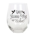 My Blood Type is Wine Stemless Wine Glass