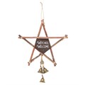 30cm Witches Welcome Willow Pentagram Sign with Bells